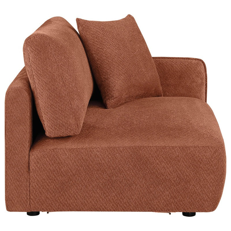 Elysia Chenille RAF Modular Chair Coral Track Arm