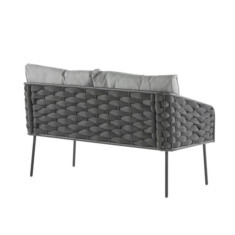 Weslow Blantro Outdoor 4-Piece Rope & Metal Patio Set Grey