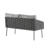 Weslow Blantro Outdoor 4-Piece Rope & Metal Patio Set Grey