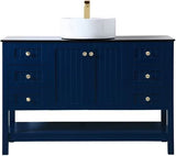 Ralph 48 Inch Blue Vessel Sink Bathroom Vanity with Glass Top