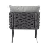 Weslow Blantro Outdoor 4-Piece Rope & Metal Patio Set Grey