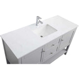 Heath 54 Inch Grey Double Sink Vanity with Marble Top