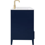 Sommerville 60 Inch Blue Double Sink Vanity with Quartz Top