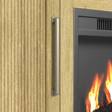 Ridgemont Fluted Fireplace Media Cabinet with Shelving, Black or Natural