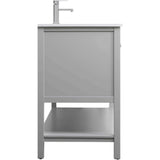Heath 54 Inch Grey Double Sink Vanity with Marble Top