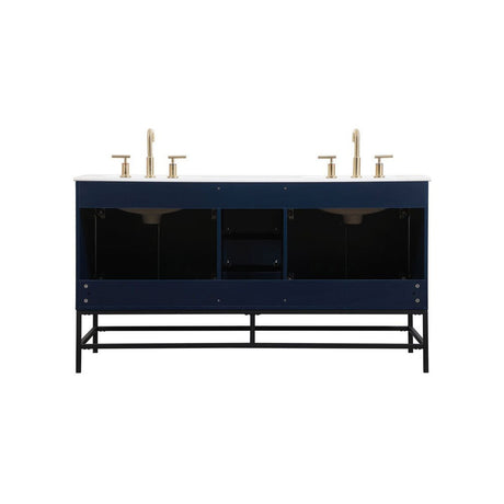Eugene 60 inch Free Standing Double Basin Vanity in Blue