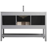 Heath 54 Inch Grey Double Sink Vanity with Marble Top