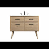 Boise 42 inch Free Standing Single Basin Vanity in White