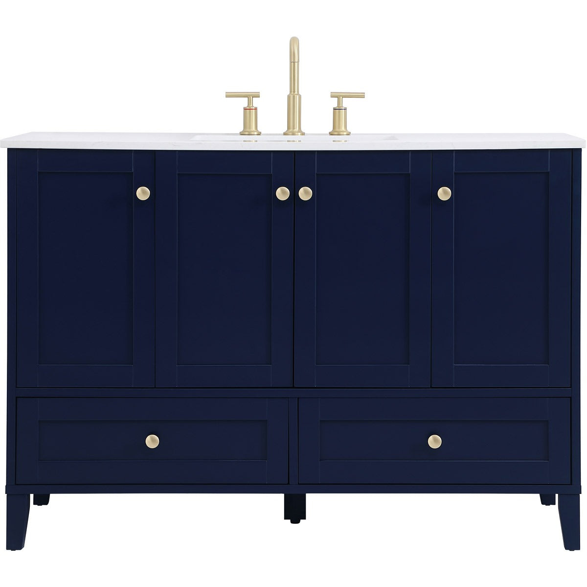 Sommerville 48 Inch Blue Bathroom Vanity with Quartz Top