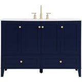 Sommerville 48 Inch Blue Bathroom Vanity with Quartz Top