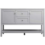 Heath 54 Inch Grey Double Sink Vanity with Marble Top