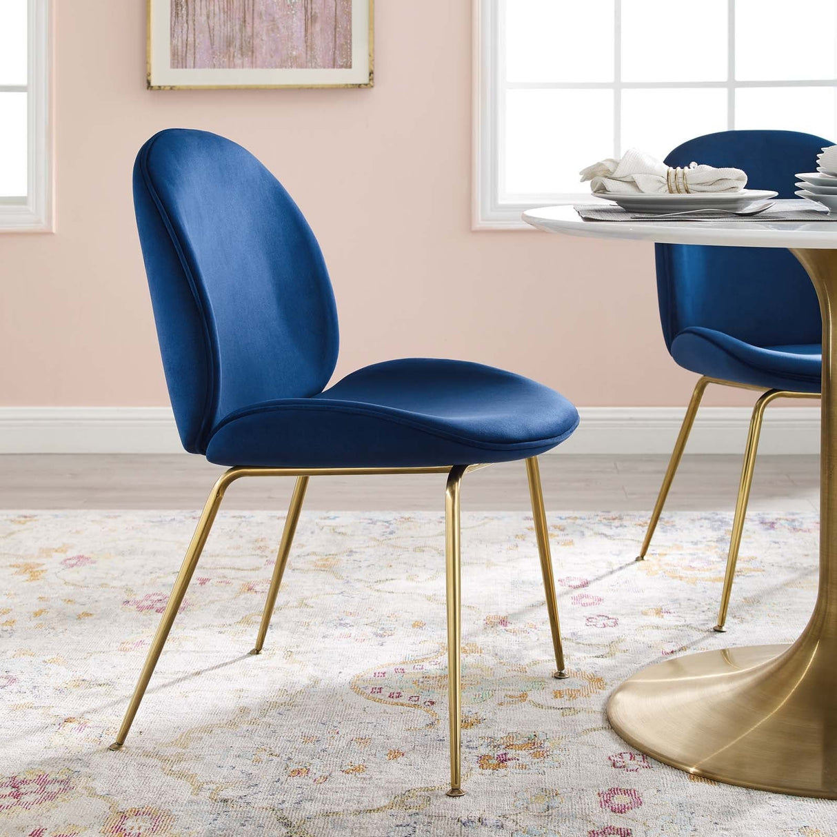 Vintage Glamour Performance Velvet Dining Side Chair