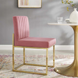 Channel Tufted Performance Velvet Sled Base Dining Chair