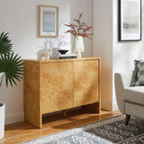 Modern Burl Wood 2-Door Sideboard – Natural 40 Inch