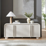 Modern Curved 4-Door Sideboard Cabinet – 63 Inch