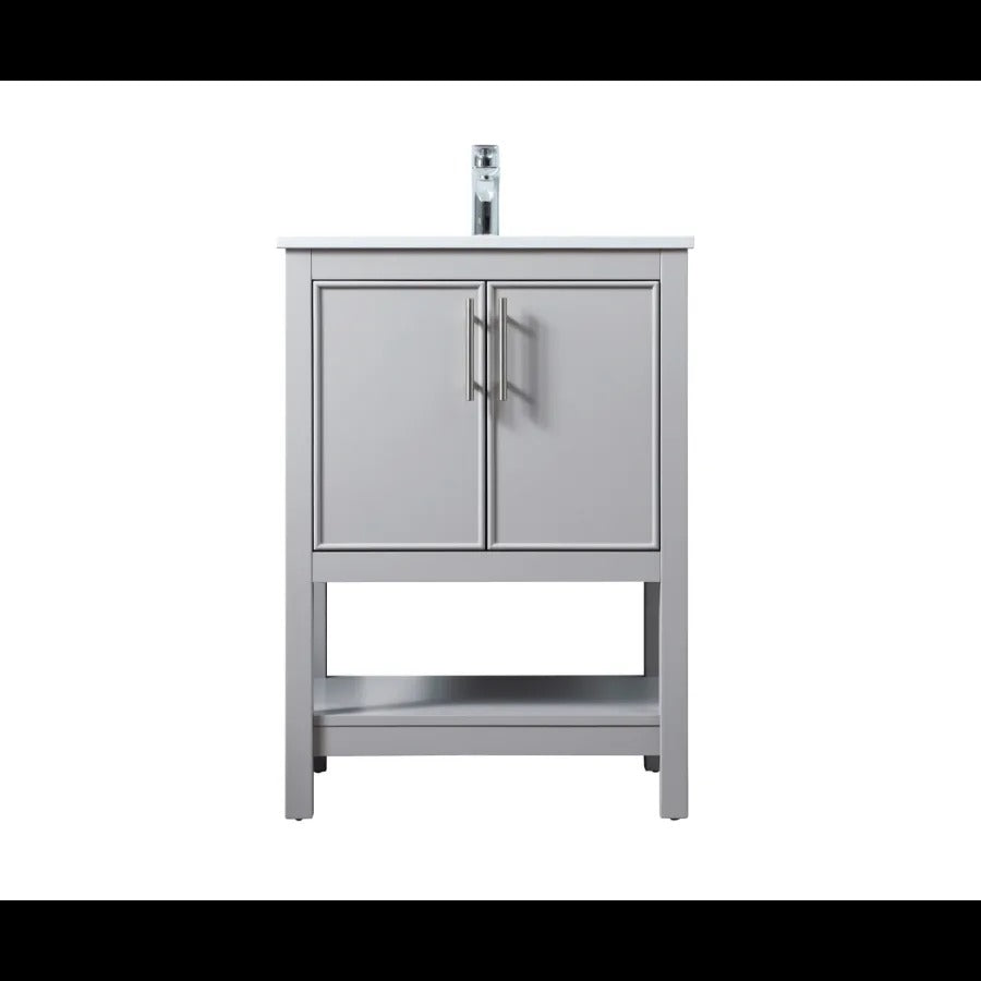 Everett 24 Inch Single Sink Bathroom Vanity with Marble Top