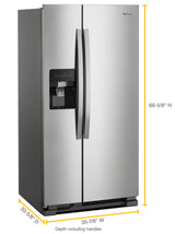 Whirlpool 36-inch Wide Side-by-Side Refrigerator - 24 cu. ft.