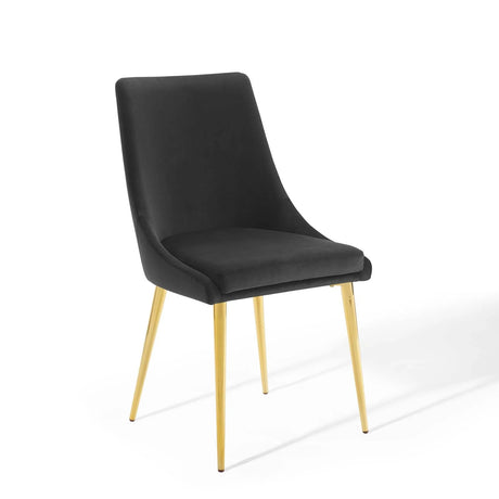 Performance Velvet Accent Dining Chair with Gold Legs