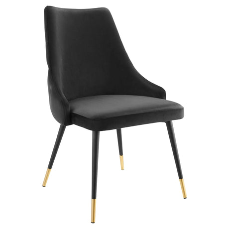 Tufted Performance Velvet Dining Side Chair with Tapered Legs