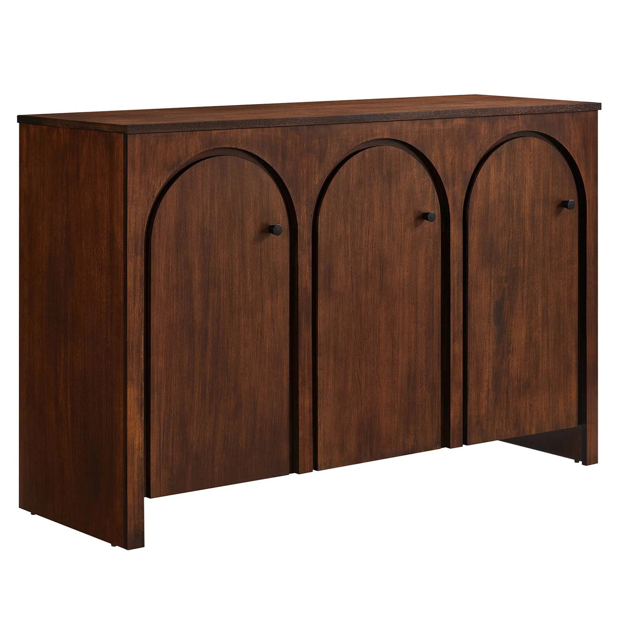 Modern 3-Door Arched Mango Wood Veneer Sideboard – 53 Inch