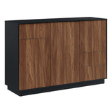 Modern Wood Grain 47 Inch Sideboard – Black Walnut