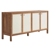 Modern Wood Grain Sideboard Storage Cabinet – Walnut 65 Inch