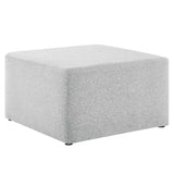 Square Woven Fabric Ottoman – Heathered Upholstered 28 Inch