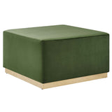 Square Velvet Upholstered Ottoman – Plinth Base 28 Inch