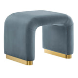 Waterfall Performance Velvet Stool – Velvet Upholstered 24 Inch