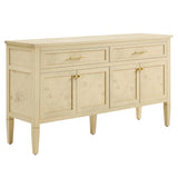 Burl Wood Sideboard Storage Cabinet with Drawers – Wood Finish 62 Inch