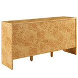 Modern Burl Wood 3-Door Sideboard – Natural 60 Inch