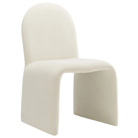 Bouclé Upholstered Armless Dining Chair with Arch Back