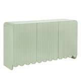 Fluted Scalloped Sideboard Storage Cabinet – Wood Finish 56 Inch