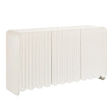 Fluted Scalloped Sideboard Storage Cabinet – Wood Finish 56 Inch