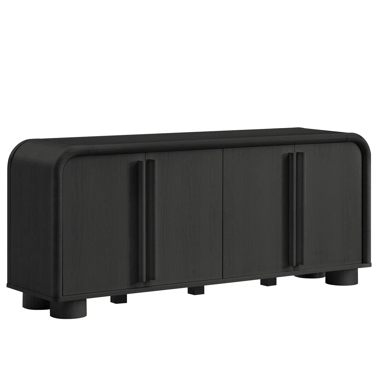 Modern Curved 4-Door Sideboard Cabinet – 63 Inch