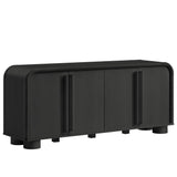 Modern Curved 4-Door Sideboard Cabinet – 63 Inch