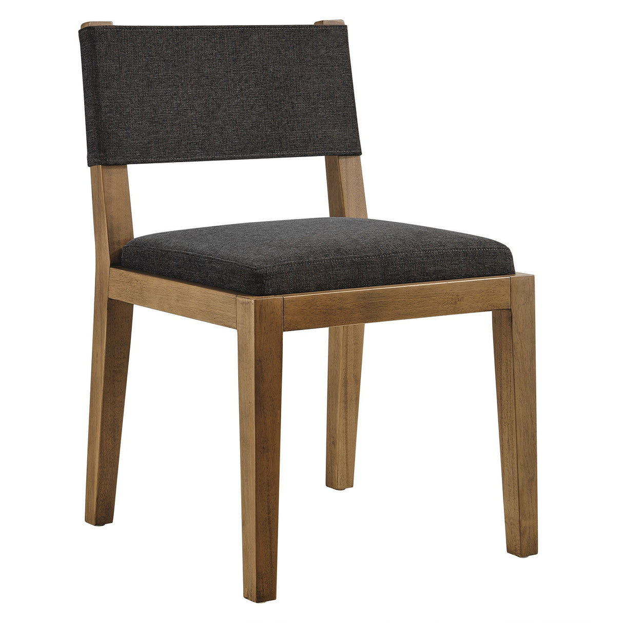 Fabric Upholstered Armless Dining Chair – Natural Wood 32 Inch