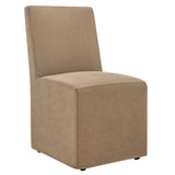 Linen-Blend Slipcovered Rolling Dining Side Chair