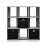 Simplistic 9-Shelf Open Shelf Bookcase with Bins