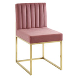 Channel Tufted Performance Velvet Sled Base Dining Chair