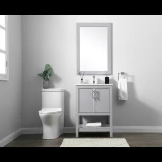 Everett 24 Inch Single Sink Bathroom Vanity with Marble Top