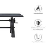 60 Inch Adjustable Height Solid Wood Dining Table and Desk