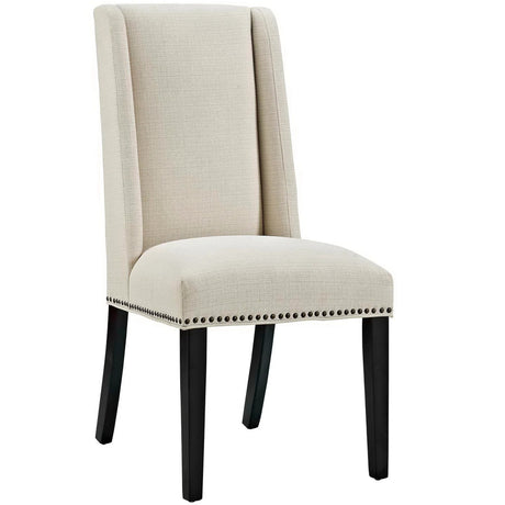 Nailhead Trim Fabric Dining Side Chair Set with Wood Legs – Set of 4
