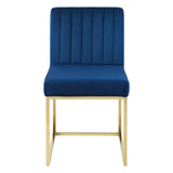 Channel Tufted Performance Velvet Sled Base Dining Chair