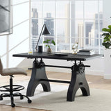 60 Inch Adjustable Height Solid Wood Dining Table and Desk