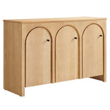 Modern 3-Door Arched Mango Wood Veneer Sideboard – 53 Inch