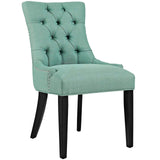 Set of 2 Button Tufted Fabric Dining Side Chairs with Nailhead Trim