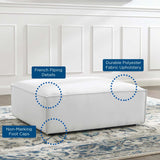Modern Upholstered Fabric Sectional Ottoman – 42 Inch