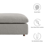 Contemporary Overstuffed Boucle Upholstered Ottoman – 40 Inch