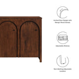 Modern 3-Door Arched Mango Wood Veneer Sideboard – 53 Inch